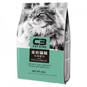 C3貓糧無(wú)谷奶糕糧牛肉去毛球2kg