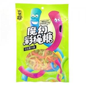 萌孩子魔幻彩繩糖可樂果汁味80g