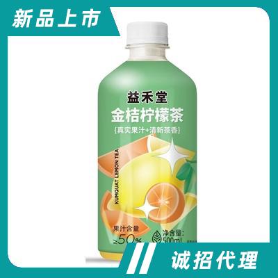 益禾堂金桔檸檬茶500ml真實(shí)果汁+清新茶氣真實(shí)果汁飲品