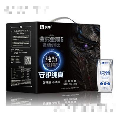 變5定制蒙牛純甄風(fēng)味酸牛奶200gx12盒