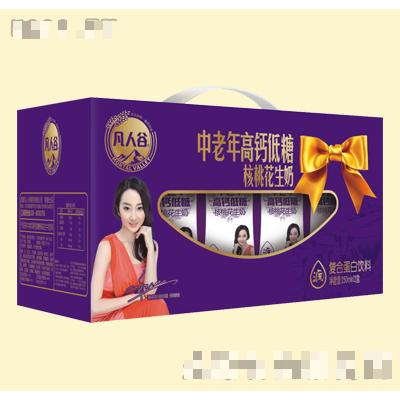 凡人谷-中老年高鈣低糖核桃花生奶開窗禮盒250mlx12盒