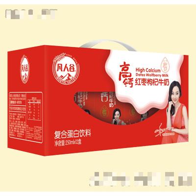 凡人谷高鈣紅棗枸杞牛奶開窗禮盒250mlx12盒