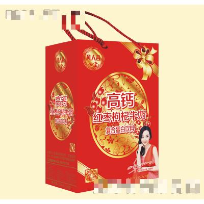 凡人谷高鈣紅棗枸杞牛奶手提禮盒250mlx16盒