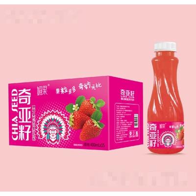 媚果奇亞籽草莓果粒復(fù)合果汁飲料400ml×15