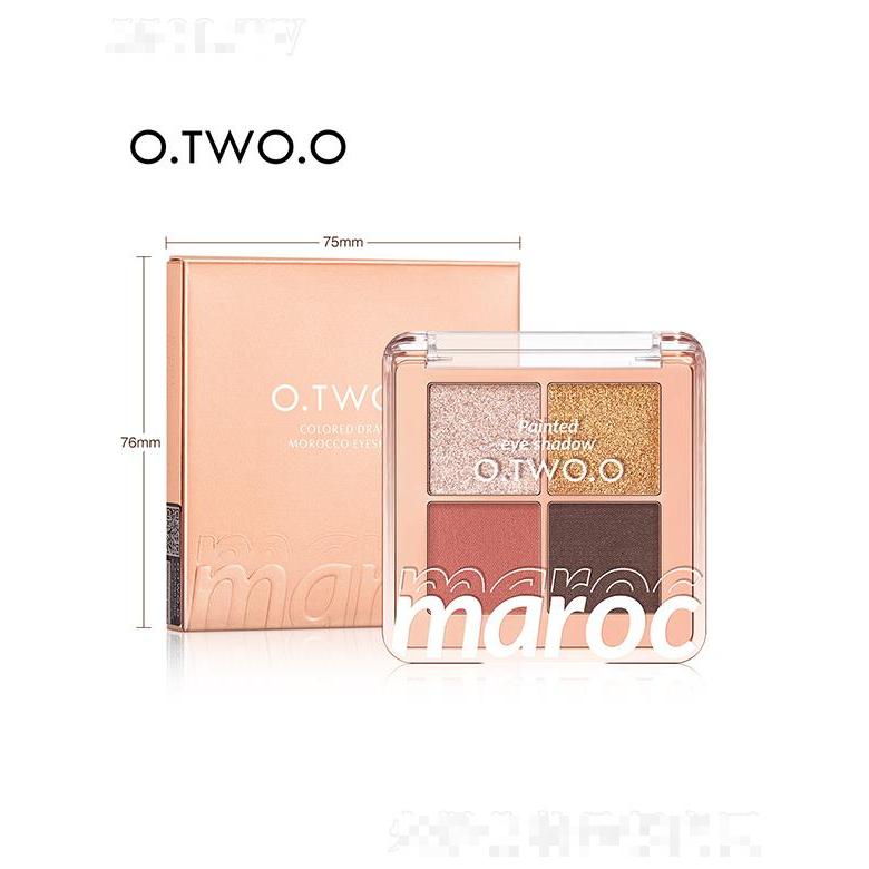 O.TWO.O彩繪摩洛哥四色眼影盤(pán) 珠光啞光大地色眼