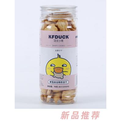 功夫小鴨草莓味動(dòng)物形牛奶味數(shù)字形蔬菜味小魚形餅干70g