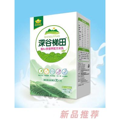金盾愛(ài)嬰深谷梯田益生菌-多維+鋅-維A+鐵-維D+鈣營(yíng)養(yǎng)配方米乳盒裝275g