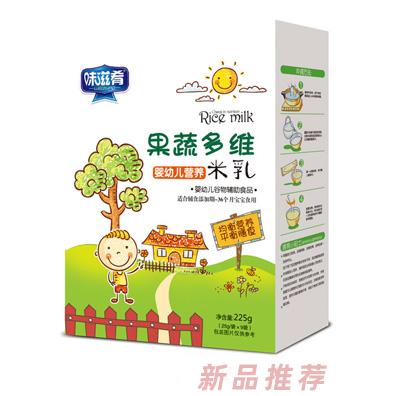 味滋肴果蔬多維核桃蓮子鐵鋅鈣益生元嬰幼兒營(yíng)養(yǎng)米乳盒裝