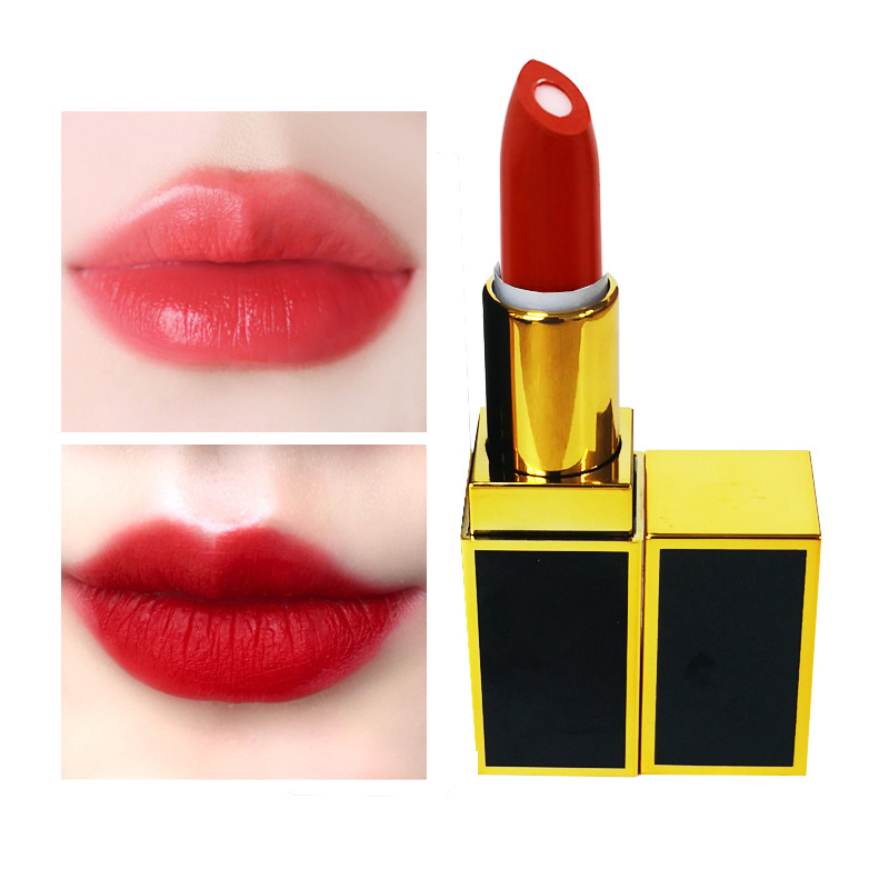 跨境出口夾心口紅 無logo雙色唇膏黑金方管滋潤(rùn)保濕口紅LipstickOEM代加工