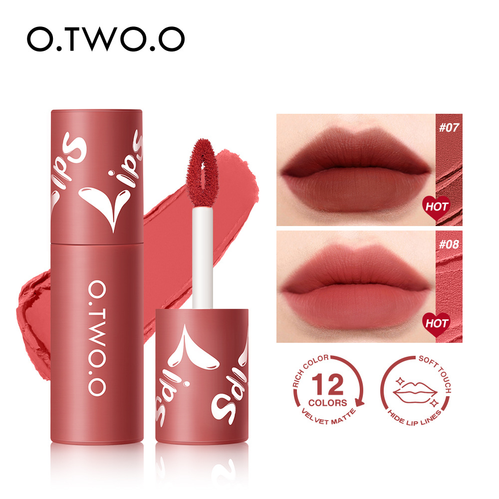 O.TWO.O啞光唇泥 霧面絲絨唇彩唇頰兩用腮紅口紅不沾杯唇釉O(shè)EM代加工