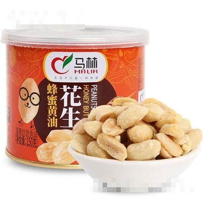 馬林食品蜂蜜黃油花生罐裝150克堅(jiān)果炒貨類